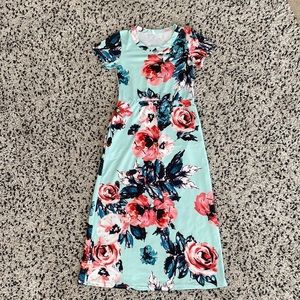 Girls long floral dress